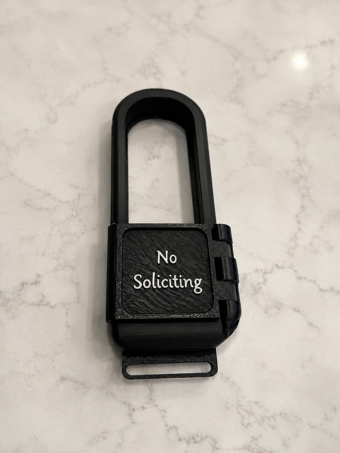 Top-down flat lay of the AvrenForge No Soliciting cover